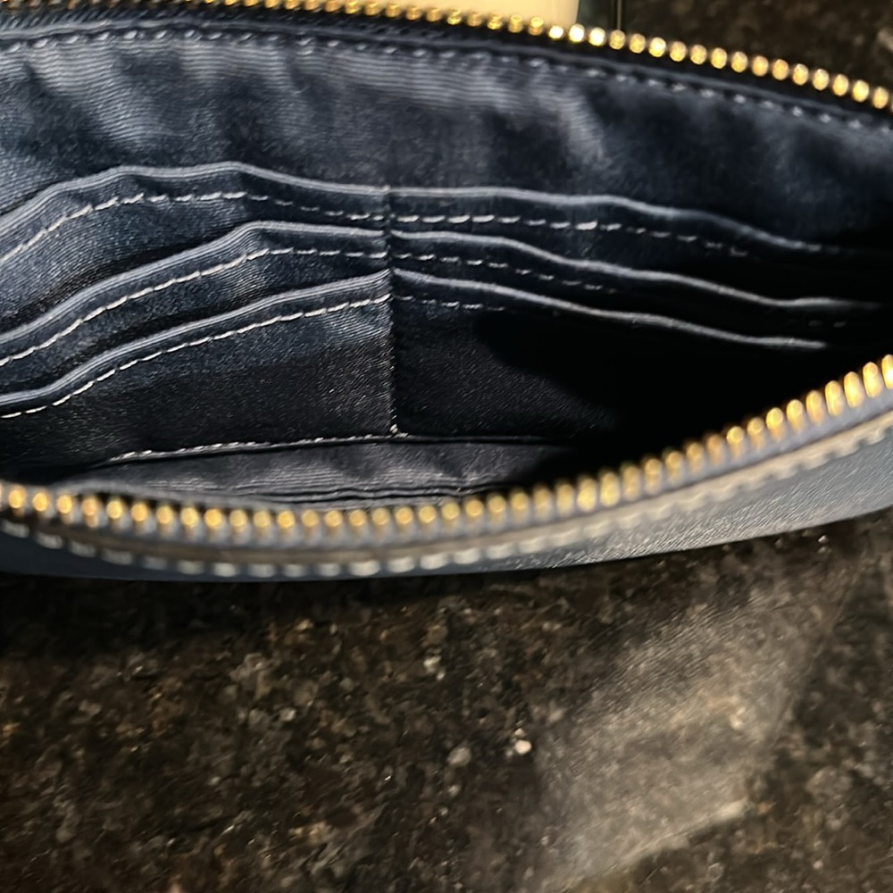 Coach Light Blue Leather Wristlet - Picture 3 of 4